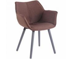 Sedia Soggiorno Zack V2 In Stoffa Marrone Grigio