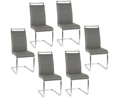 ® Set di 6 sedie Mia bianche per sala da pranzo-grigio - Wyctin