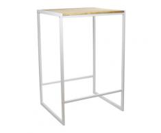Ds Muebles - Tavolo da bar stile industriale vintage - 60x70x107h. cm. Bianco