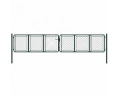 Hommoo Cancello di Recinzione per Giardino in Acciaio 400x75 cm Verde VD34869