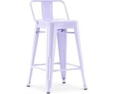 Sgabello da bar Tolix con schienale basso Pauchard Style - 60cm Lavanda