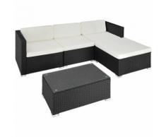 Salottino in rattan Firenze - arredo giardino, mobili da giardino, divani da esterno - nero