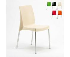 Sedia bar cucina in polipropilene gambe acciaio impilabile leggera BOULEVARD Grand Soleil | Avorio