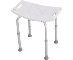 HomCom Sgabello per doccia bagno antiscivolo altezza regolabile, bianco