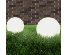 Set Lampade a LED Sferiche 2 pz 40 cm in PMMA