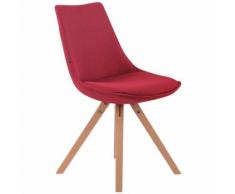 Sedia pranzo Albi in tessuto gambe quadrate Rosso Natura (rovere)