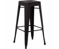 SKLUM Sgabello Alto LIX Opaco Nero Sala da Pranzo Cucina Bar Stile Industrial