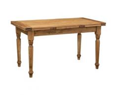 Tavolo allungabile Country in legno massello di tiglio finitura naturale. Made in Italy