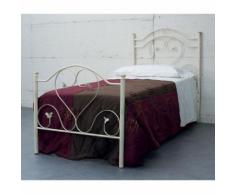 Struttura Letto Singolo in Ferro 80x190 Avorio Cameretta dei Bambini 1 Piazza