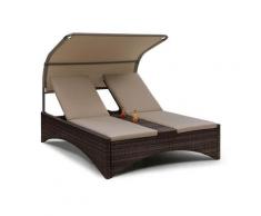 Blumfeldt Eremitage Double Lounger lettino da sole per 2 persone in alluminio/rattan grigio