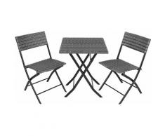 Set in rattan Trevi - set giardino rattan, set da giardino in rattan, rattan sintetico - grigio