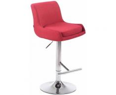 CLP - Sgabello Bancone Imbottito Club in Tessuto Rosso Cromato