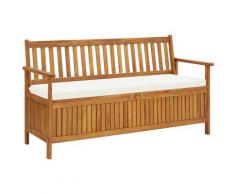 vidaXL Cassapanca con Cuscini 148 cm Legno Massello d'Acacia