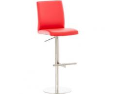 CLP - Sgabello Cucina Cadiz In Similpelle Rosso Acciaio inox