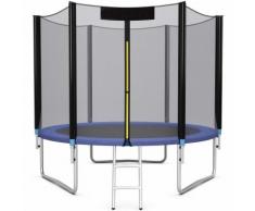 Trampolino da Giardino con Rete di Sicurezza, Trampolino Elastico per Interno ed Esterno, Set