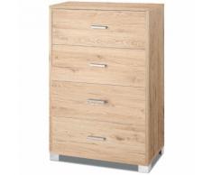 Como 70 Cassettiera Rovere 4 Cassetti da Ufficio Camera da Letto Mobile in Legno