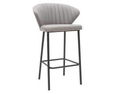 Sgabello da bar design tessuto grigio 65 cm DALLY