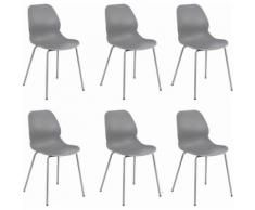 Set di 6 Sedie per sala da pranzo in plastica polipropilene alta resistenza qualità di design