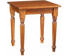 Tavolo Country in legno massello di tiglio finitura noce L70xPR70xH78 cm. Made in Italy