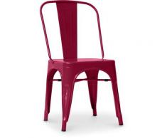 Sedia stile Tolix sedile quadrato - Nuova Edizione - Metallo Fucsia