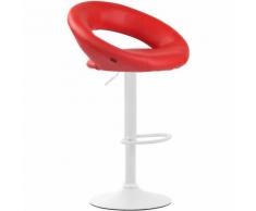 Sgabello Cucina Olinda In Similpelle Rosso Metallo bianco opaco