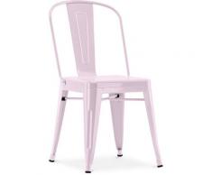 Sedia stile Tolix sedile quadrato - Nuova Edizione - Metallo Pastel pink