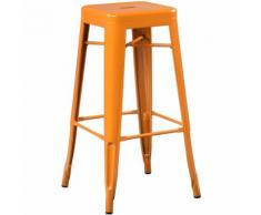 SKLUM Sgabello Alto LIX Arancione Zafferano Sala da Pranzo Cucina Bar Stile Industrial