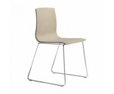 Sedia con base a slitta alice, struttura cromo, con seduta in tecnopolimero disponibile in più