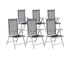 Set di 6 sedie da giardino in alluminio nero CATANIA