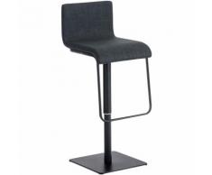 Sgabello Limon in tessuto telaio nero Grigio scuro