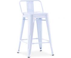 Sgabello da bar Tolix con schienale basso Pauchard Style - 60cm Grigio blu