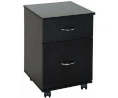 HomCom Cassettiera a Rotelle da Ufficio Salvaspazio in Legno, 41x39x58cm, Nero