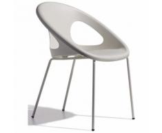 Poltroncina drop 4 gambe struttura verniciata e seduta in tecnopolimero adatta anche per l'esterno,