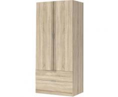 Genziana S06 - Armadio anta battente. Dim: 81x52x180 h cm. Col: Rovere. Mat: Melamina.