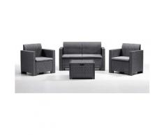 Divano due sedute con Poltrone e Tavolino/Salotto/Salottino per Esterno/Arredo Giardino - Mod.