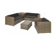 Salottino in rattan Pisa - arredo giardino, mobili da giardino, divani da esterno - naturale