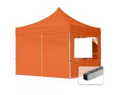 Gazebo Pieghevole Giardino 3x3m - 4 laterali Alluminio PES300 Telo 100% Impermeabile Padiglione