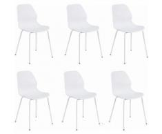 Set di 6 Sedie per sala da pranzo in plastica polipropilene alta resistenza qualità di design
