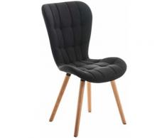Sedia Chic Sala da Pranzo in Tessuto Sedia Design per Salotto Imbottita vari colori colore : Nero