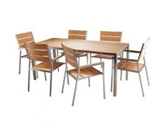 Set Tavolo E 6 Sedie Da Giardino In Acciaio E Sumpar Wood Kraus Donatello