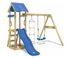 Parco giochi WICKEY TinyCabin Gioco da giardino per bambini con altalena, scivolo, sabbiera, tetto