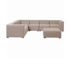 Salotto modulare da giardino in tessuto beige a 7 posti AREZZO