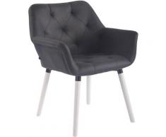 Sedia CASSIDY in similpelle vintage Nero Bianco