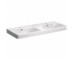 Keramag - Geberit Smyle Square doppio lavabo 500223, 120x48cm, con foro per rubinetto, con