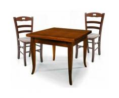 Set Tavolo quadrato allungabile + Sedie Rochelle seduta massello Noce | 100 x 100 - Dimensione