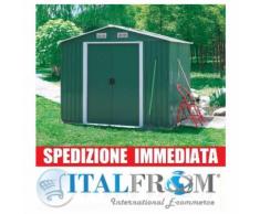 Box Casetta Casette Rimessa Ripostiglio Garage Auto per Giardino Lamiera Zincata 196X258X201 H