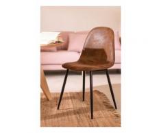 SKLUM Sedia Sala Pranzo in Similpelle Glamm Similpelle Rosso Bordeaux Legno scuro