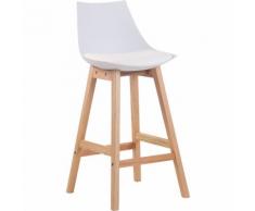 Sgabello cucina Ashton in polipropilene e similpelle Bianco