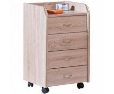 Cassettiera ufficio novi in laminato finitura rovere dim. 40x36x65h - Inter Link