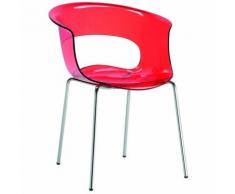 Poltroncina miss b antishock, piedi cromati e seduta in policarbonato disponibile in molte